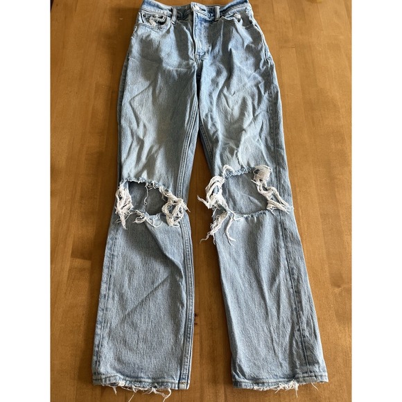 Abercrombie & Fitch Denim - Abercrombie & Fitch Jeans Womens Sz 25 Ultra High Rise 90s Straight Distressed‎